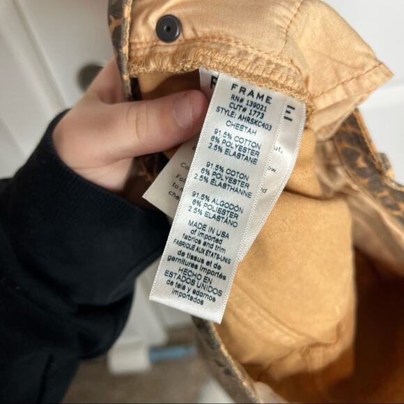 NWT Frame Leopard Print Ali High Rise Cigarette Jeans Size 25 - Picture 6 of 7